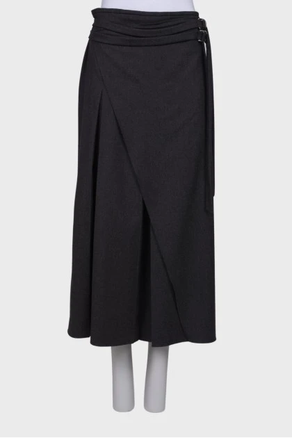 Wool skirt with belt
