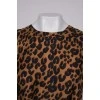 Leopard print dress with belt