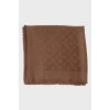 Brown scarf with brand logo