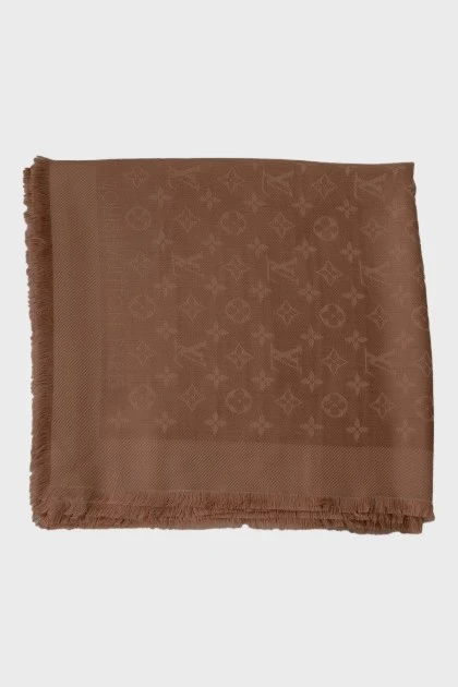 Brown scarf with brand logo