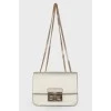 Silver leather chain bag
