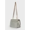 Silver leather chain bag