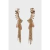 Earrings with rhinestones and chain