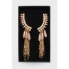 Earrings with rhinestones and chain