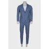 Men's gray-blue wool suit