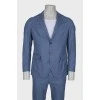 Men's gray-blue wool suit