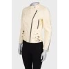 Cream color leather jacket
