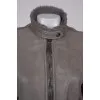 Gray sheepskin coat