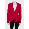 Red wrap jacket with tag