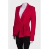 Red wrap jacket with tag