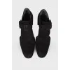 Suede black heels