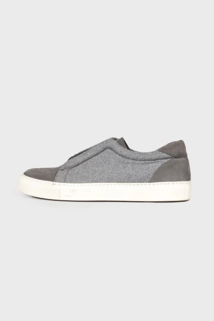 Men's sneakers with textile inserts