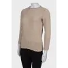 Beige short sleeve sweater