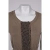Cardigan with wooden beads