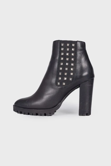 Ankle boots with metal studs