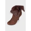 Ankle boots with fur