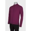 Men's purple zip-up sweater