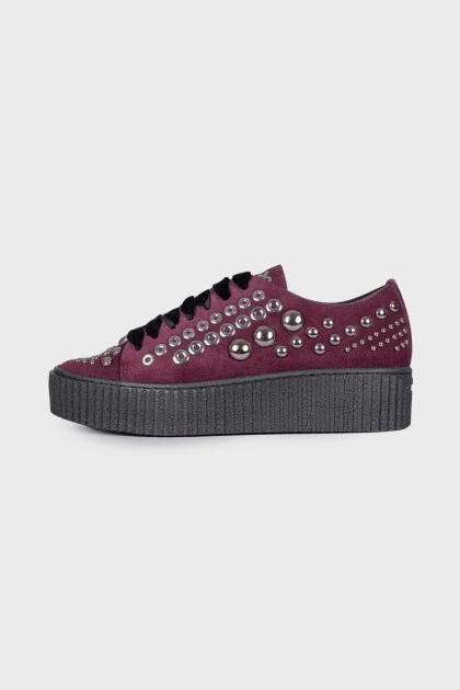 Purple sneakers with lurex