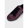 Purple sneakers with lurex