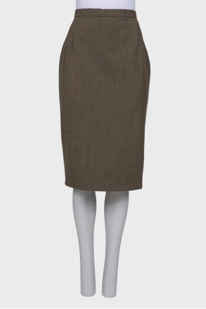 Vintage wool straight skirt