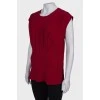 Red sleeveless blouse