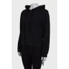 Black fringed hoodie