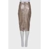 Silver snakeskin print skirt