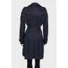 Navy blue belted trench coat