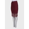 Openwork burgundy skirt