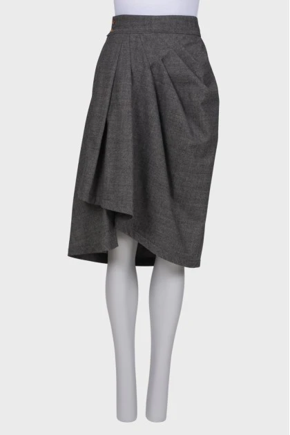 Gray wrap skirt