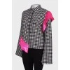 Checked jacket with ruffles