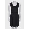 Wool dress with round neck
