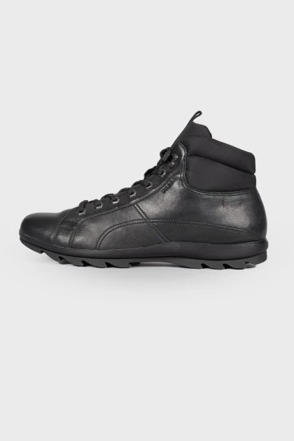 Men's leather high top sneakers