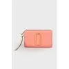 Leather pink wallet
