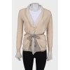 Cashmere cardigan with rope waist