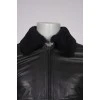 Men's leather sheepskin coat with lamb fur