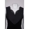 Velor black dress with lace, with tag