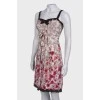 Dress in floral print with rhinestones