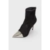 Suede ankle boots with metal toecap