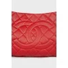 Quilted red leather bag