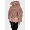 Combined insulated pink jacket