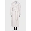 White maxi fur coat