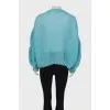 Light blue knitted cropped pullover