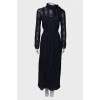 Lace navy blue maxi dress