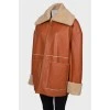 Sheepskin coat made of eco-leather