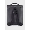 Men's leather rectangular backpack