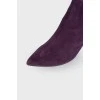 Purple pointed toecap boots
