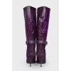 Purple pointed toecap boots