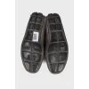 Men's gray embossed loafers