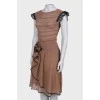 Fitted dress with frill